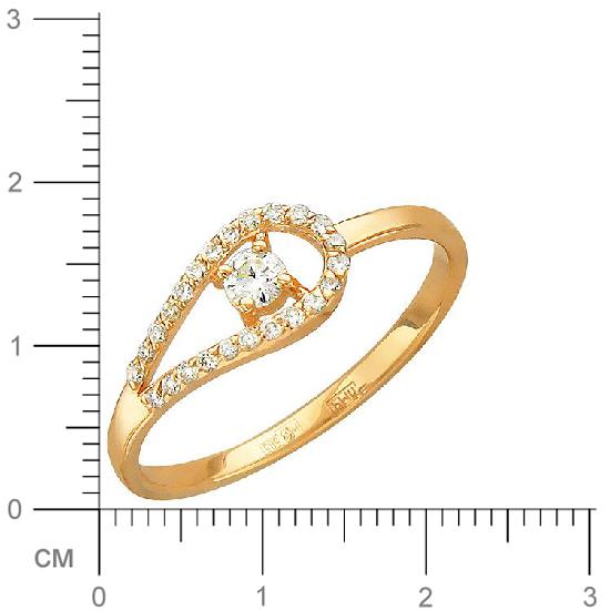 Кольцо с бриллиантами из красного золота (арт. 320507)