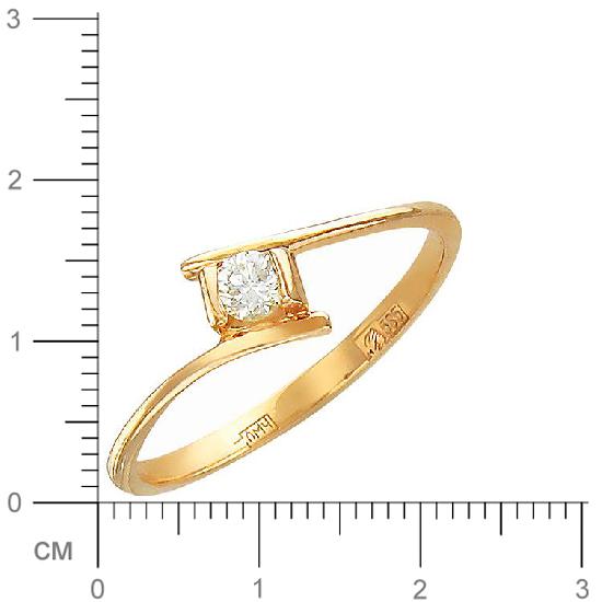 Кольцо с бриллиантом из красного золота (арт. 320510)