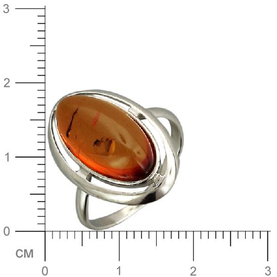 Кольцо с янтарем из серебра (арт. 320543)
