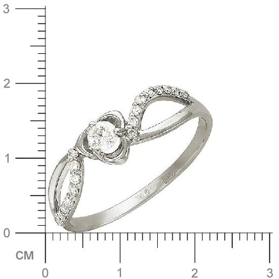 Кольцо с бриллиантом из белого золота (арт. 321063)