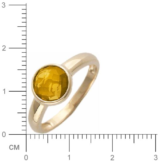 Кольцо с кварцем из красного золота (арт. 321674)
