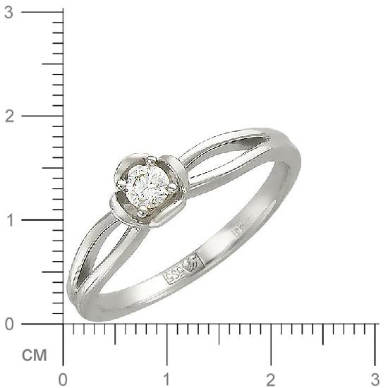 Кольцо с бриллиантом из белого золота (арт. 321730)
