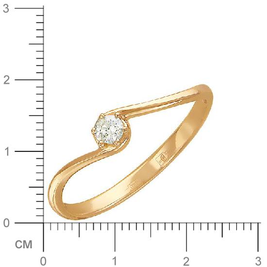 Кольцо с бриллиантом из красного золота (арт. 321984)