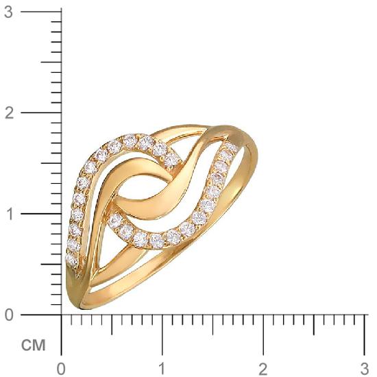 Кольцо с фианитами из красного золота (арт. 322880)