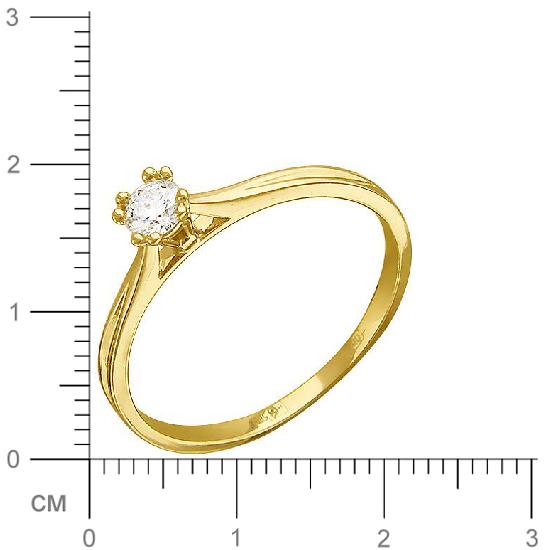 Кольцо с бриллиантом из желтого золота (арт. 323068)