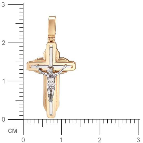 Крестик из комбинированного золота (арт. 323272)