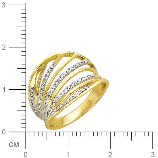 Кольцо с бриллиантами из желтого золота (арт. 323434)