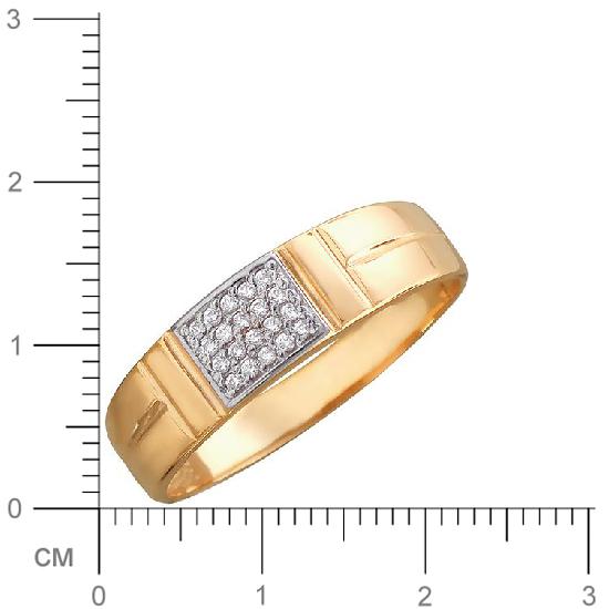 Кольцо с фианитами из красного золота (арт. 323471)