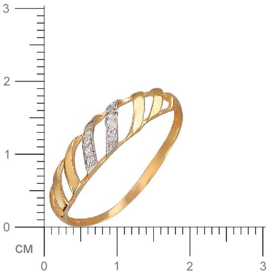 Кольцо с фианитами из красного золота (арт. 324475)