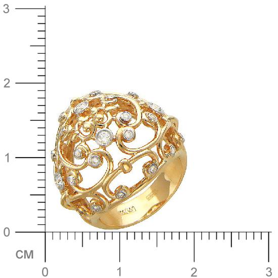 Кольцо с бриллиантами из красного золота (арт. 324609)