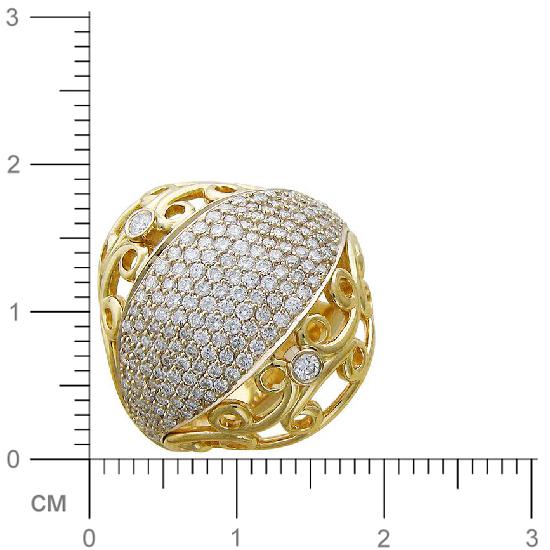 Кольцо с бриллиантами из комбинированного золота 750 пробы (арт. 324643)