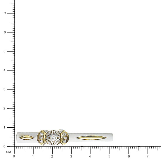 Зажим для галстука с бриллиантами из комбинированного золота 750 пробы (арт. 325600)