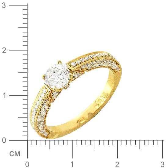 Кольцо с бриллиантами из желтого золота 750 пробы (арт. 325625)