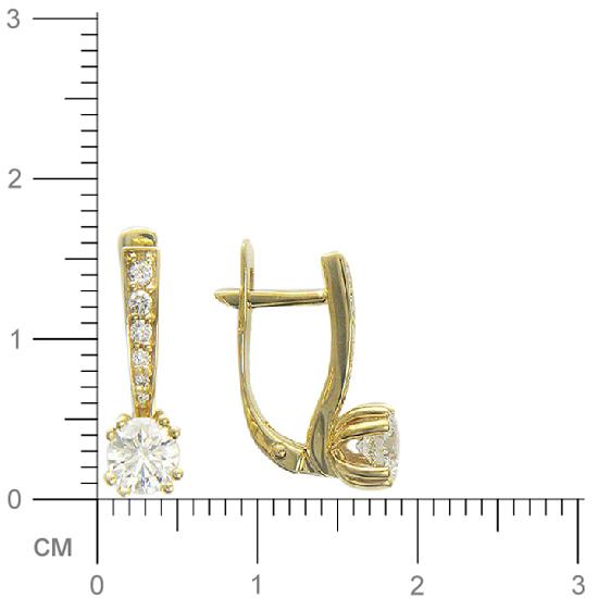 Серьги с бриллиантами из желтого золота 750 пробы (арт. 326821)
