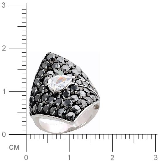 Кольцо с фианитами из серебра (арт. 327230)