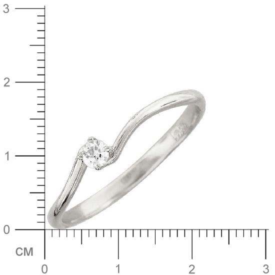 Кольцо с бриллиантом из белого золота (арт. 327249)