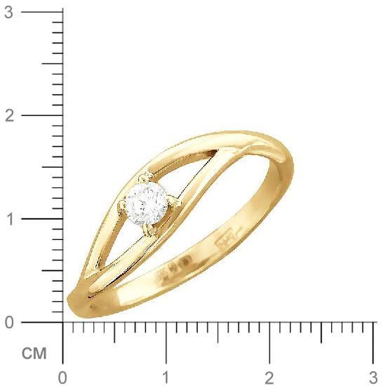 Кольцо с бриллиантом из желтого золота (арт. 327251)
