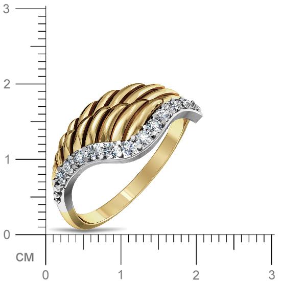 Кольцо Крыло с бриллиантами из желтого золота (арт. 327564)