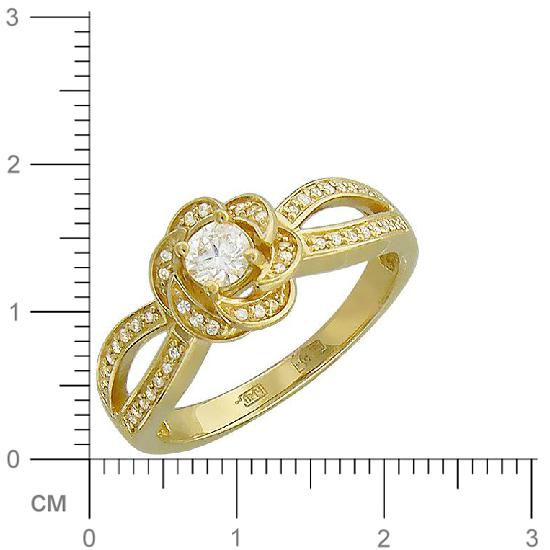 Кольцо с бриллиантами из желтого золота (арт. 327899)