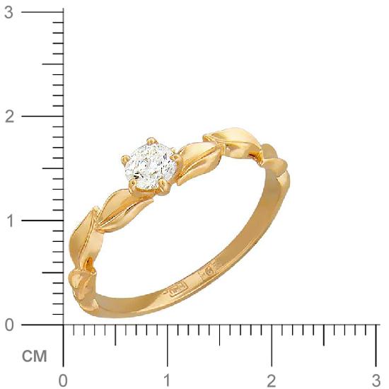 Кольцо с бриллиантом из красного золота (арт. 328076)