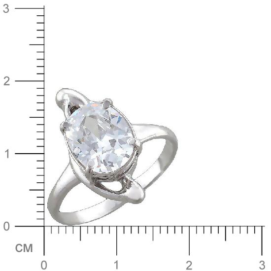 Кольцо с фианитом из серебра (арт. 329532)
