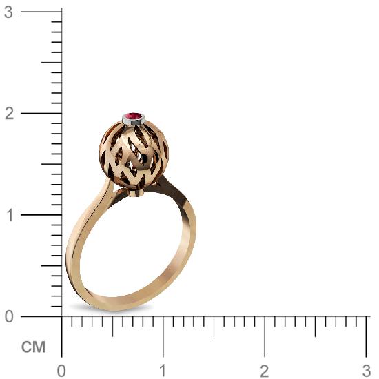 Кольцо Шар с рубином из красного золота (арт. 329708)