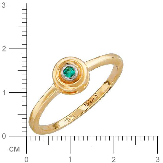 Кольцо с изумрудом из красного золота (арт. 329710)