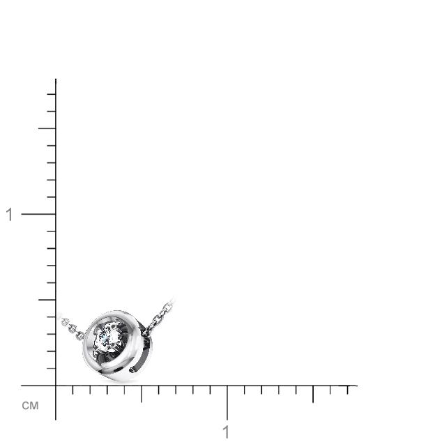 Подвеска с бриллиантом из белого золота (арт. 332172)