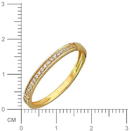 Кольцо с фианитами из желтого золота (арт. 332201)