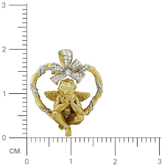Подвеска Ангел с бриллиантом из комбинированного золота (арт. 332699)