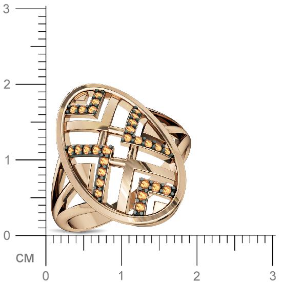 Кольцо с фианитами из красного золота (арт. 332850)