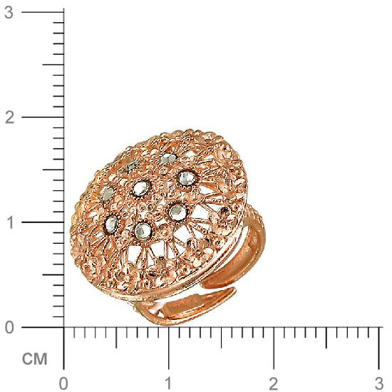 Кольцо с кристаллом swarovski из серебра с позолотой (арт. 333316)