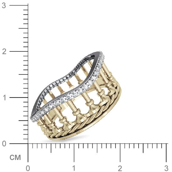Кольцо с фианитами из желтого золота (арт. 333419)