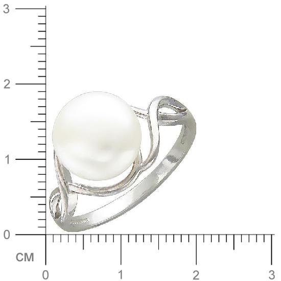 Кольцо с жемчугом из серебра (арт. 336075)