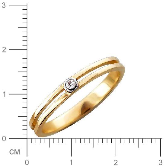 Кольцо с бриллиантом из желтого золота (арт. 336162)