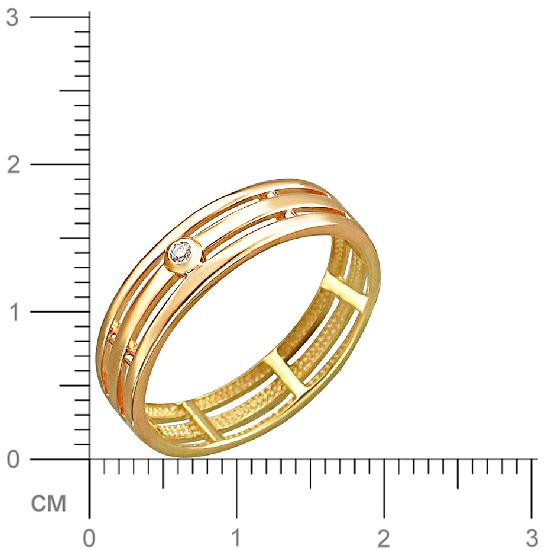 Кольцо с бриллиантом из комбинированного золота (арт. 336169)