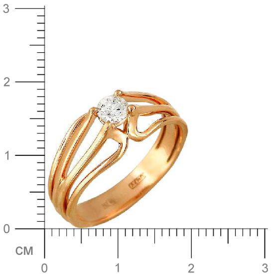 Кольцо с бриллиантом из комбинированного золота (арт. 336351)