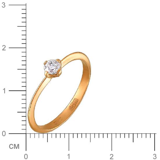 Кольцо с бриллиантом из комбинированного золота (арт. 336366)