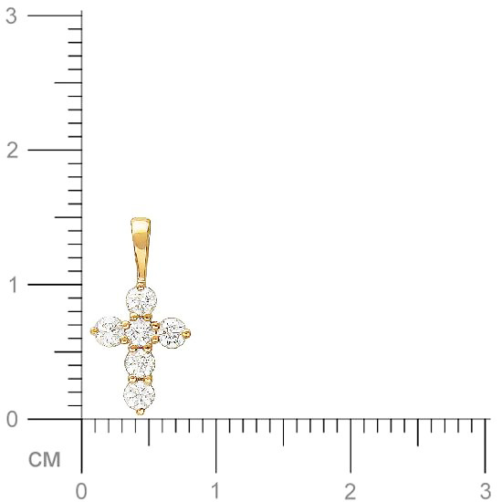 Крестик с бриллиантами из комбинированного золота (арт. 336414)