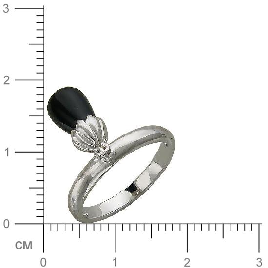 Кольцо с подвеской с ониксом из серебра (арт. 337506)