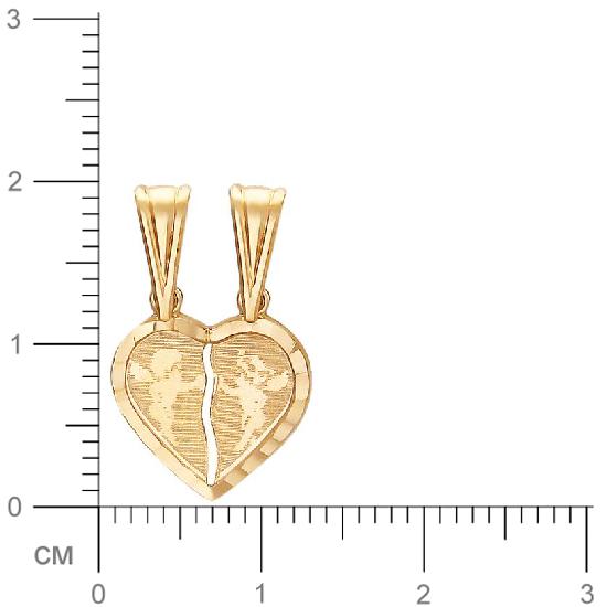 Подвеска Половинки сердца из красного золота (арт. 342551)