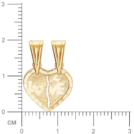 Подвеска Половинки сердца из красного золота (арт. 342552)