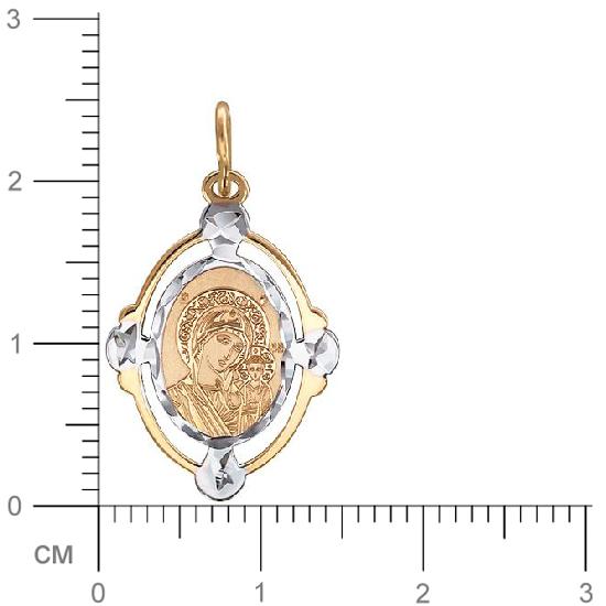 Подвеска-иконка "Казанская Богородица" из красного золота (арт. 342576)