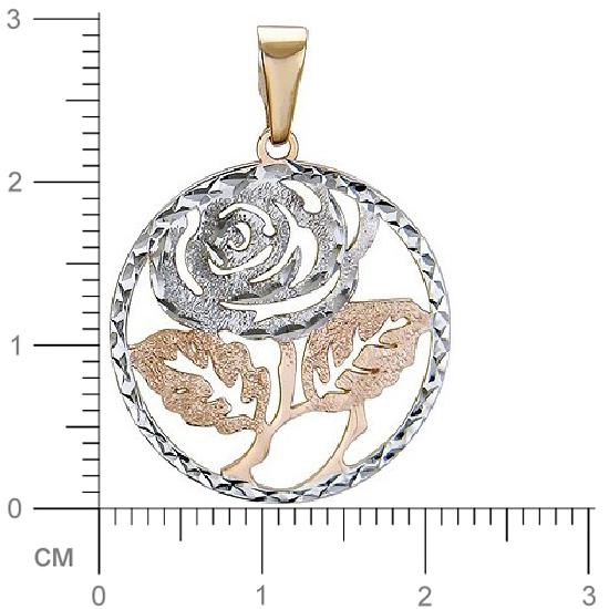 Подвеска Цветок Роза из красного золота (арт. 342586)
