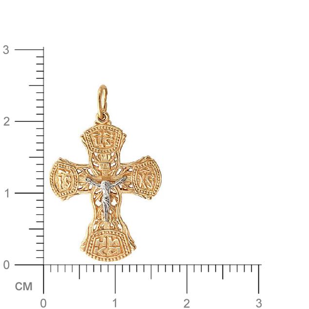 Крестик из комбинированного золота (арт. 342742)