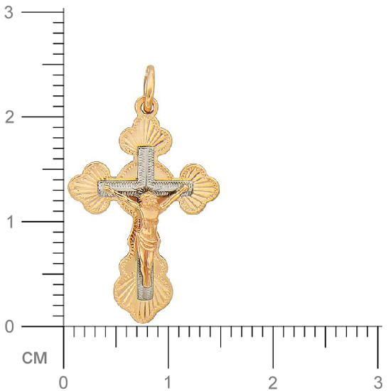 Крестик из комбинированного золота (арт. 342826)