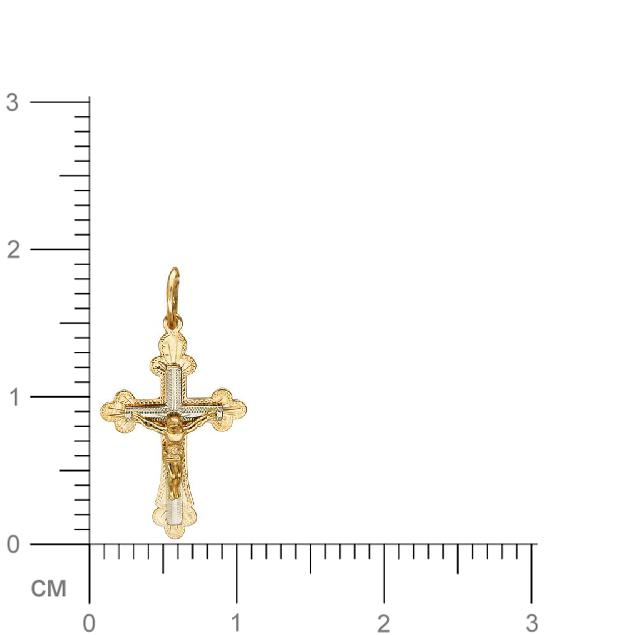 Крестик из комбинированного золота (арт. 342831)