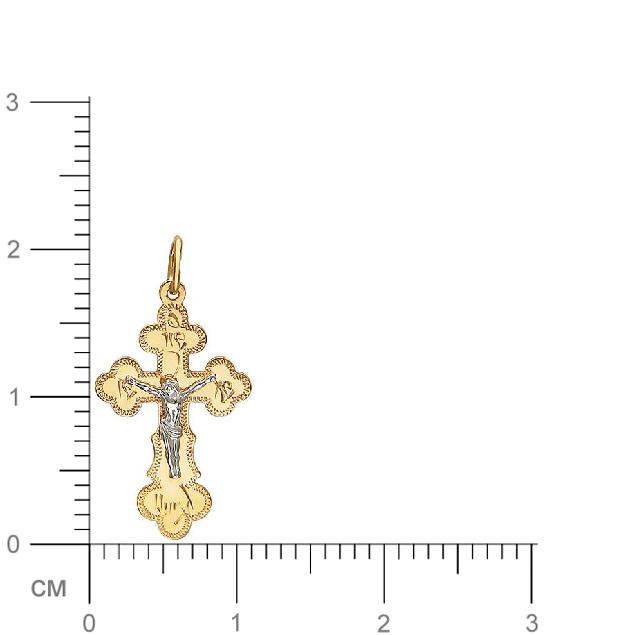 Крестик из комбинированного золота (арт. 342833)