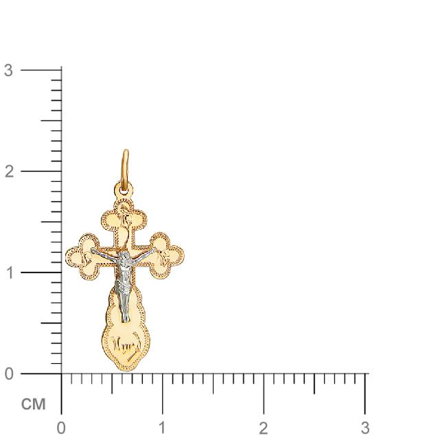 Крестик из комбинированного золота (арт. 342835)