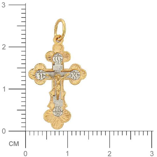 Крестик из комбинированного золота (арт. 342841)
